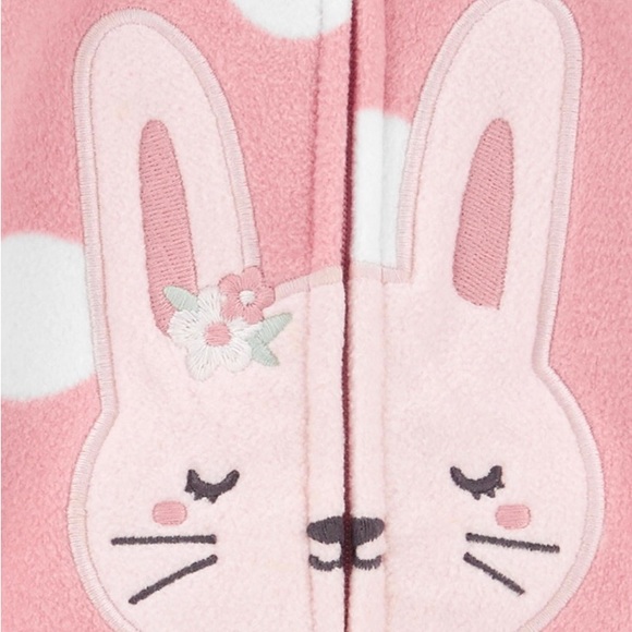 Baby Polka Dot Bunny Fleece Sleep Bag - Picture 2 of 5